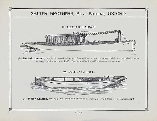 Salter Brothers, Boat Builders, Oxford (litho)