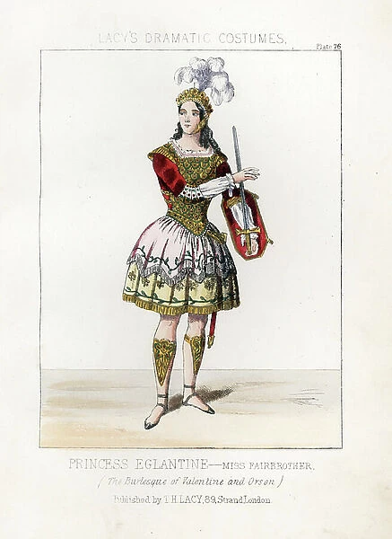Sarah Louisa Fairbrother as Princess Eglantine in the burlesque 'Valentine and Orson, ' 1845. Actress and dancer Fairbrother (1816-1890) was the mistress of Prince George