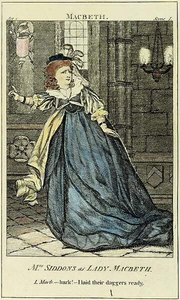 Sarah Siddons (1755-1831) as Lady Macbeth (engraving)