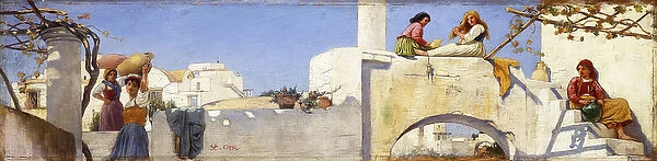 A Scene in Capri, (oil on panel)