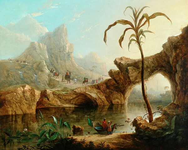Scene In The Himalayas (oil on canvas)