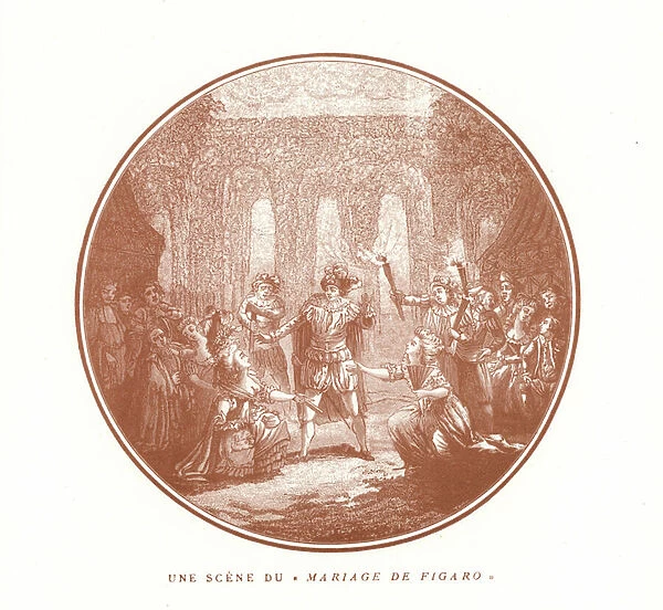 Scene from The Marriage of Figaro, by Wolfgang Amadeus Mozart (litho)