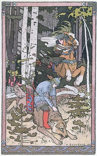 Scene from a Russian fairy tale, 1899 (colour litho)