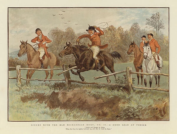 Scenes with the Old Mickledale Hunt (colour litho)