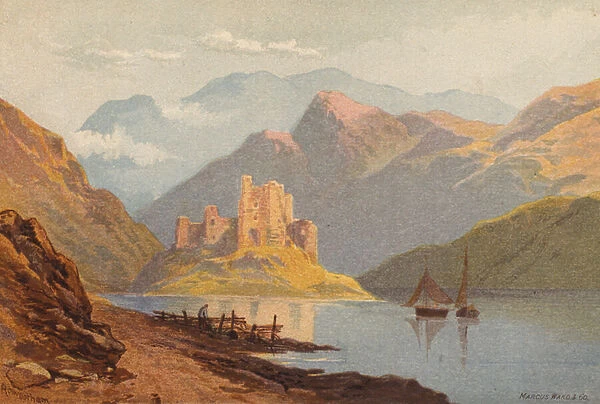 Scotland, Eilan-Donan Castle (colour litho)