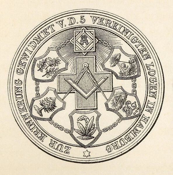 Seal of the Masons of Hamburg, from The History of Freemasonry, volume III