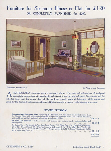 Second bedroom (colour litho)