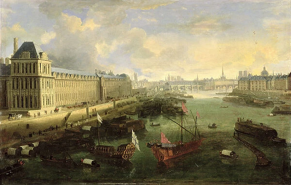 The Seine Viewed with the Pont Neuf, the Louvre and the College Mazarin, c. 1675