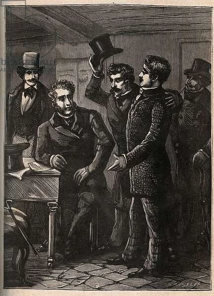 Sergeant Charles Goubin (1798-1822) is being arreted by Eugene-Francois (Eugene Francois