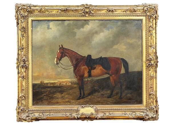 Shadrach, a chestnut hunter in a landscape, 1856 (oil on canvas)
