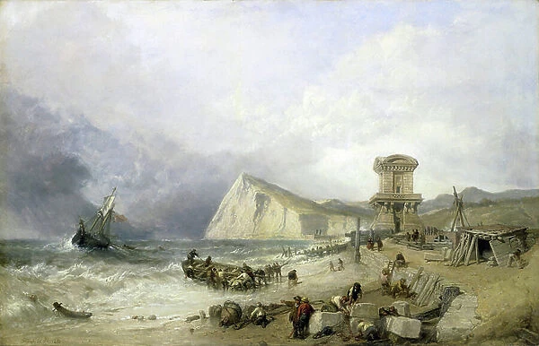 Shakespeare Cliff in Dover (England), ca. 1849