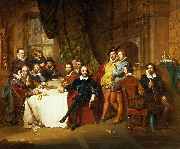 Shakespeare and his Friends at the Mermaid Tavern, 1850 (oil on canvas)
