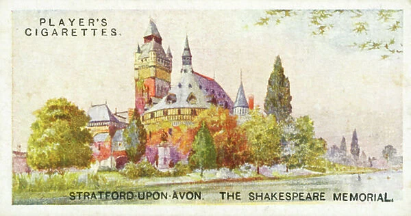 Shakespearian Series: Stratford-upon-Avon, The Shakespeare Memorial (colour litho)