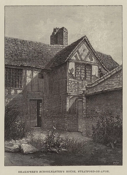 Shaksperes Schoolmasters House, Stratford-on-Avon (engraving)