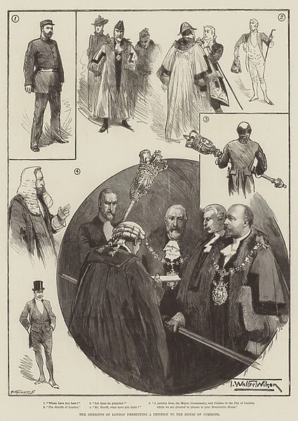 The Sheriffs of London presenting a Petition to the House of Commons (engraving)