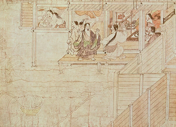 Detail from Shigisan Engi Emaki, Kamakura Period (pen & ink on paper)