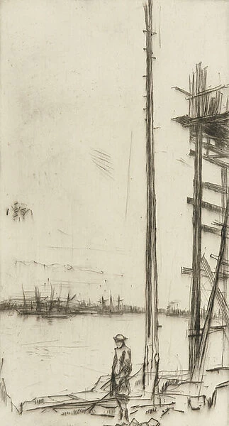 Shipbuilders Yard, 1875 (drypoint on paper)