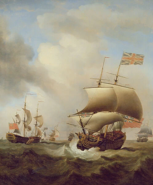 Shipping in a Choppy Sea, 1753 (oil on canvas)
