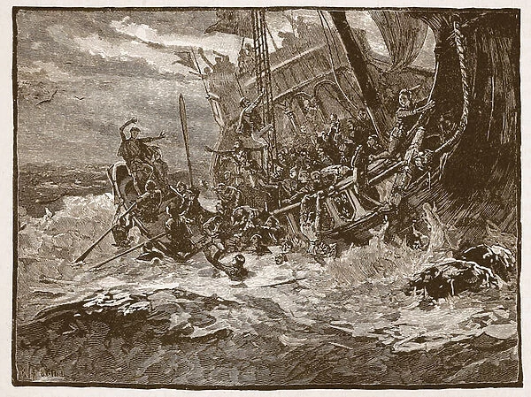 Shipwreck of Prince William, illustration from Cassell