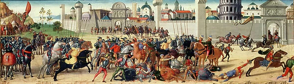 The Siege of Troy I: The Death of Hector, c. 1490-95 (oil on panel) (see also 69653)