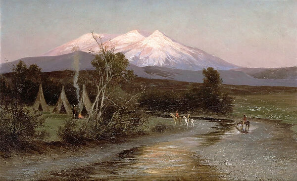 Sierra Blanca at Sunset Looking East from Palmilia, New Mexico, 1894 (oil on canvas)