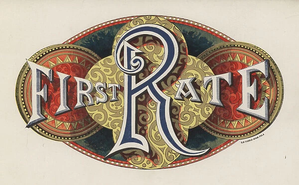 Sign saying 'First Rate'(colour litho)