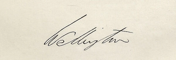 Signature of Arthur Wellesley, 1st Duke of Wellington (1769-1852) (pen and ink on paper)