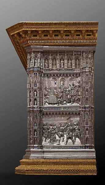 The silver altar of Saint Johns Treasure, right side, detail, 1367-1483