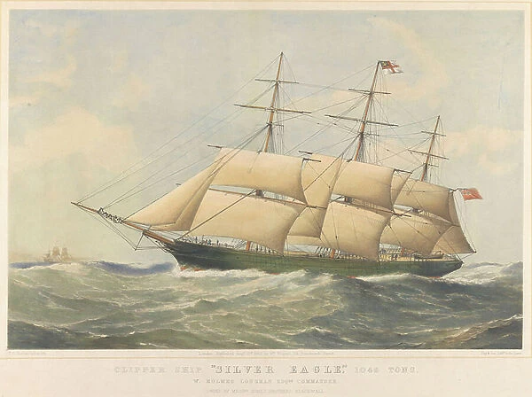 Silver Eagle (1861) clipper ship, 1046 Tons, 1862 (lithograph)