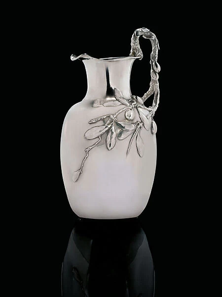 A silver pitcher, marked Grachev Brothers with the Imperial Warrant, St, c. 1899 (silver)