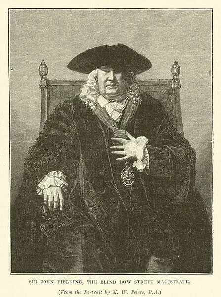 Sir John Fielding, the blind Bow Street magistrate (engraving)