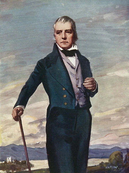 Sir Walter Scott, 1771-1832 (colour litho)