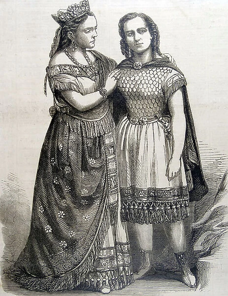 The Sisters Marchisio, 1860 (engraving)