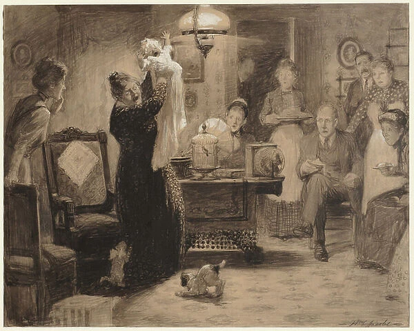 Sketch to illustration 'The Stationary Baby', 1912 (w / c)