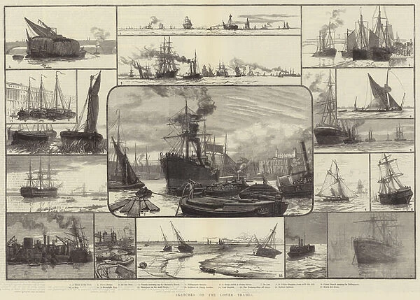 Sketches on the Lower Thames (engraving)
