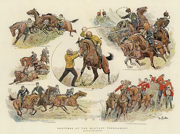 Sketches at the Military Tournament (colour litho)
