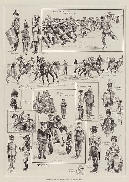 Sketches at the Royal Military Tournament (engraving)