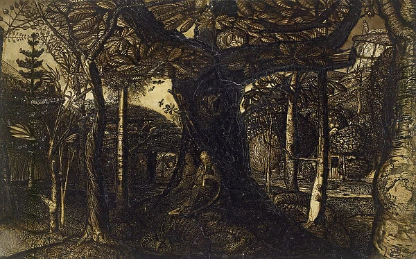 The Skirts of a Wood, 1825 (pen and brush in sepia)