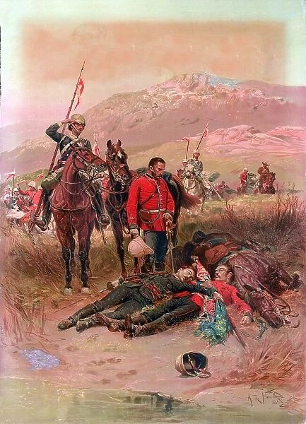 Last Sleep of the Brave, Isandlwana, Zulu War, 1879 (oleograph)