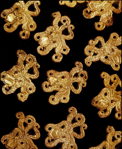 Small gold octopus brooches, from tomb III, Mycenae, 16th century BC