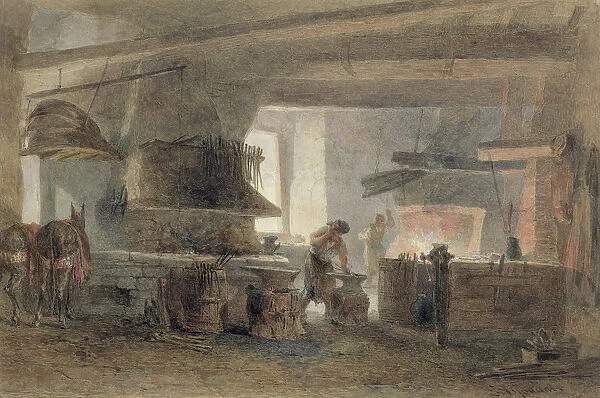 A Smithy at Seville (w  /  c, pen & ink on paper)