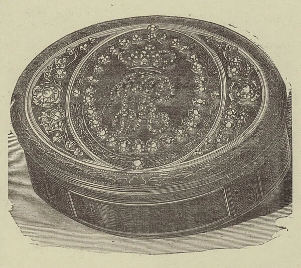 Snuff Box presented to Mr Stanley by the Queen (engraving)