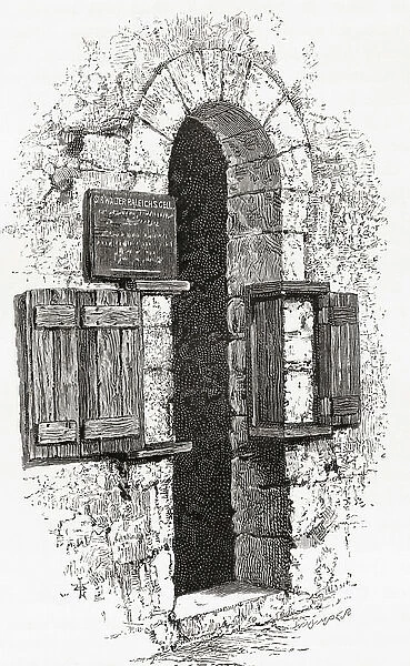 The so-called Raleigh's cell in the White Tower, Tower of London, London, England, 1890 (print)