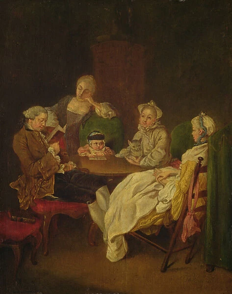 Society at the Table (oil on panel)
