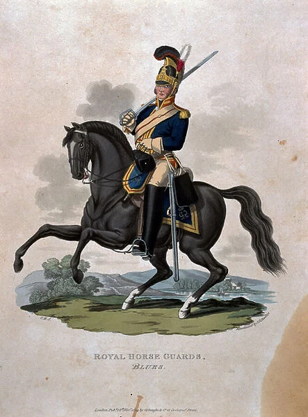 A soldier of the Royal Horse Guards, from Costumes of the Army of the British Empire