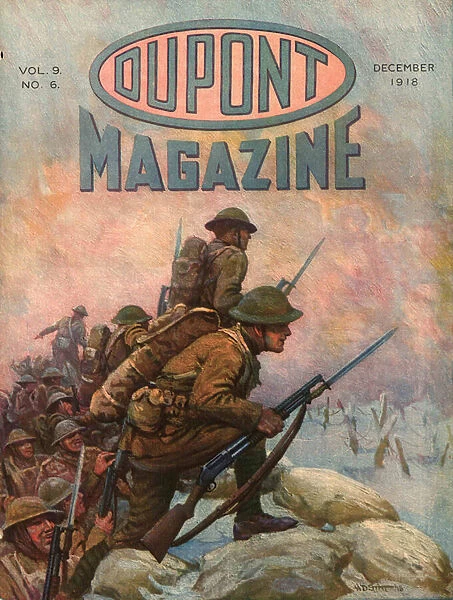 Soldiers in the Trenches, front cover of the DuPont Magazine, December 1918