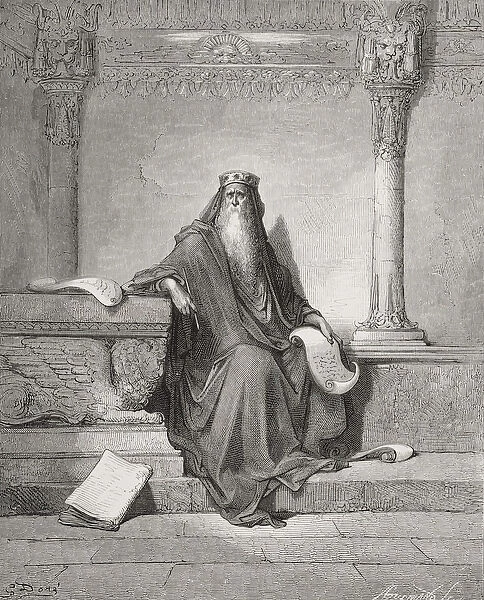 Solomon, illustration from Dores The Holy Bible, 1866 (engraving)