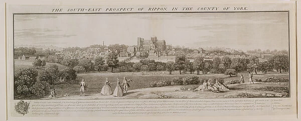 The South-East Prospect of Rippon, 1731-48 (line engraving)