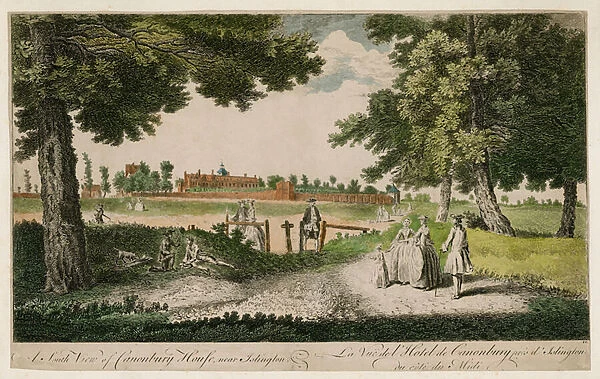 A South View of Canonbury House, near Islington (coloured engraving)
