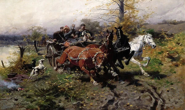 Speeding Chariot, c. 1900 (oil on canvas)